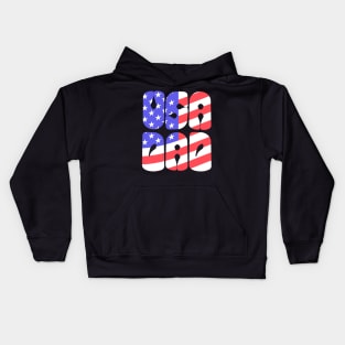 USA Dad Flag Patriotic Fathers Day Kids Hoodie